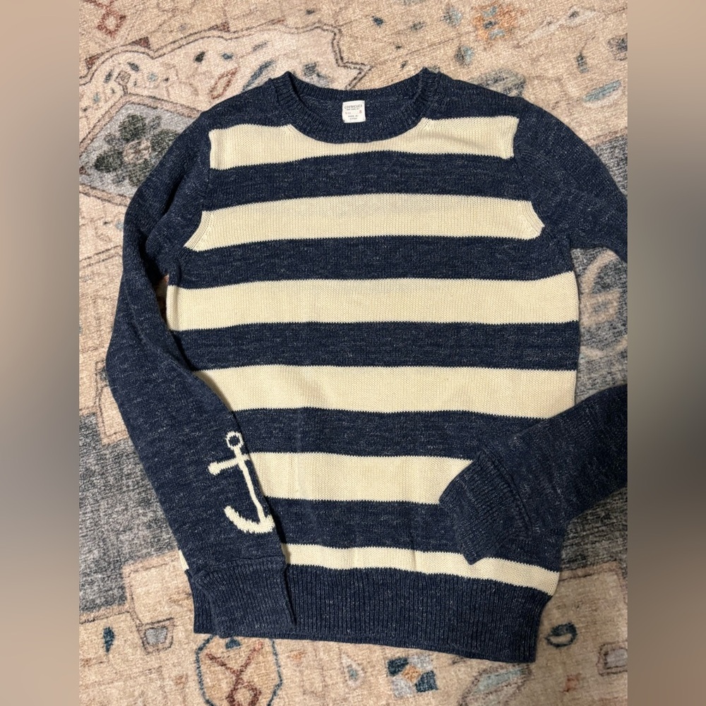 Crewcuts sweater. Navy and cream, size 8